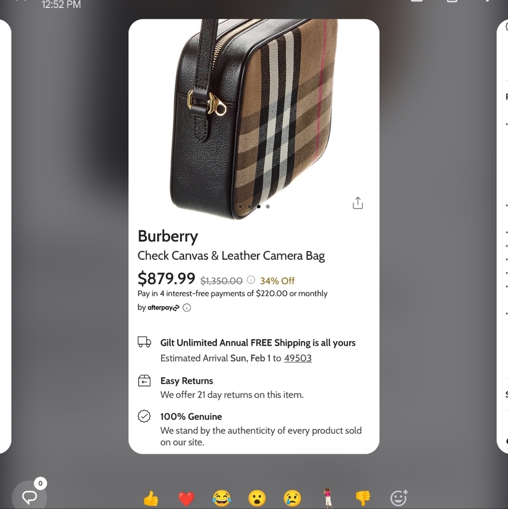 Burberry Check Canvas and Black Leather Briefcase - Picture 5 of 7